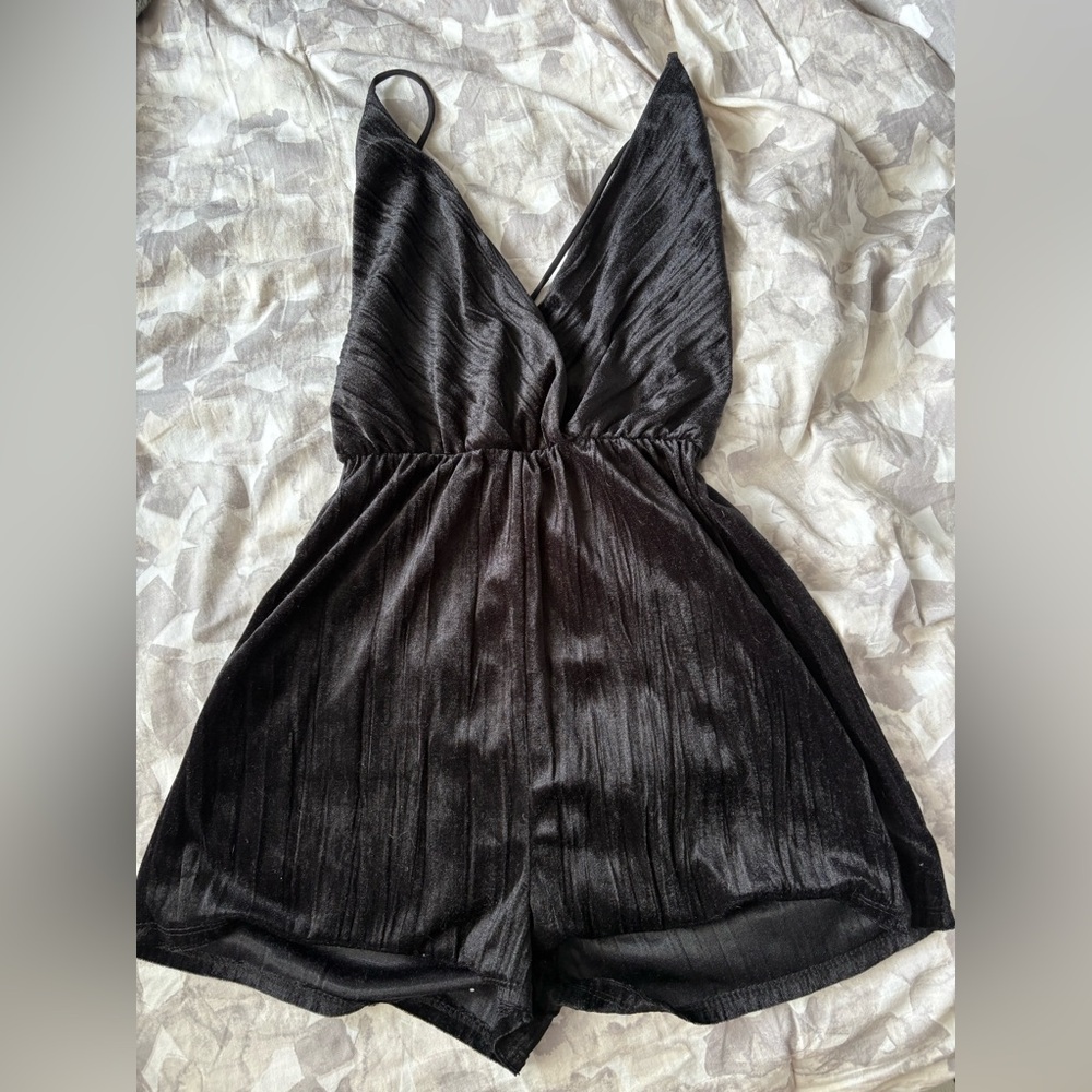 Black Velvet Romper